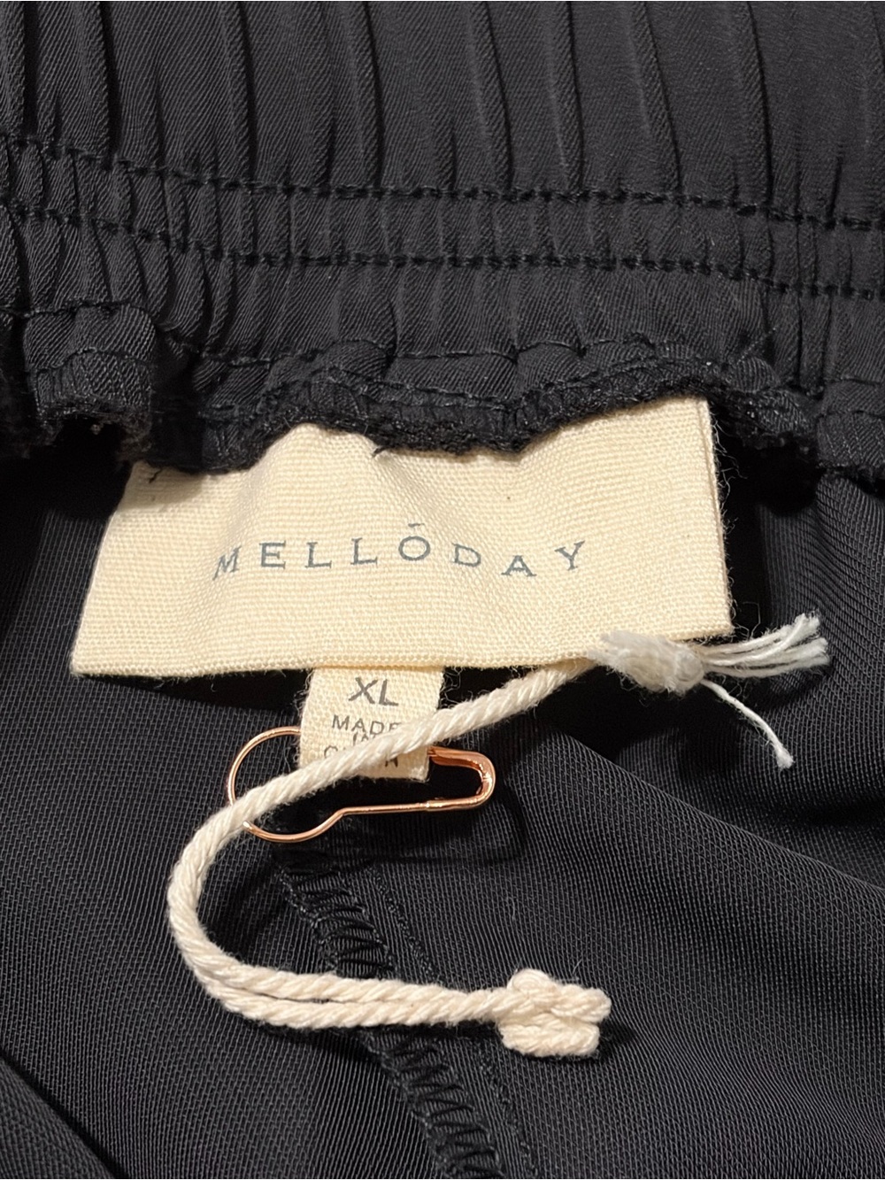 MELLODAY Black Womens Drawstring Pants - Picture 3 of 7